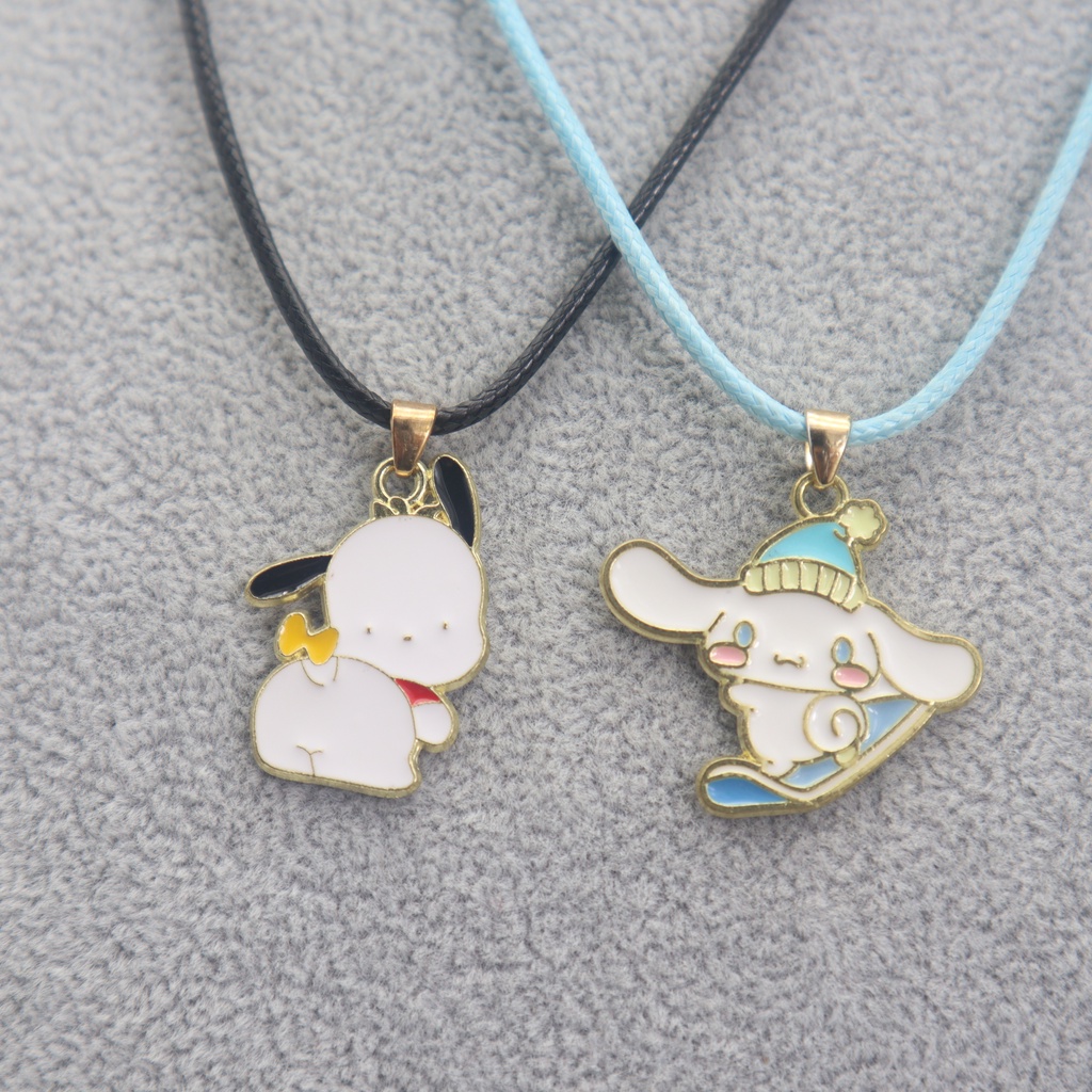 Set 2 Vòng cổ Mặt Kiểu Động Vật Hoạt Hình Nhiều Màu Sắc Bằng Hợp Kim Cho Nữ