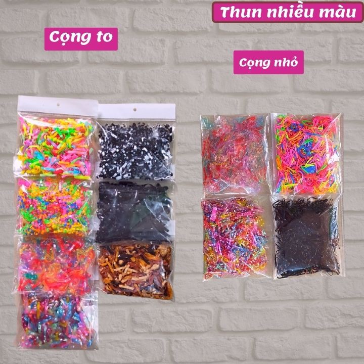 Thun cột tóc nữ 50g- Thun cột tóc nhiều màu - tiện dụng, mang theo dễ dàng - Tomchuakids.