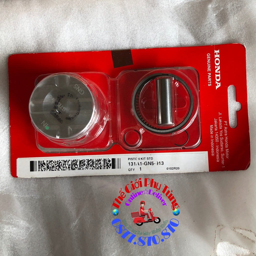 Bộ nòng - Piston bạc Dream thái zin chính hãng Honda Indonesia nhập khẩu - 12101-GN5-910/ 131A1-GN5-913