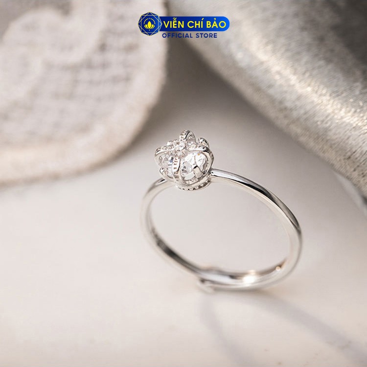 Nhẫn bạc nữ Lazy Queen vương miện nữ hoàng đính đá bạc 925 thời trang phụ kiện trang sức nữ Viễn Chí Bảo N400502