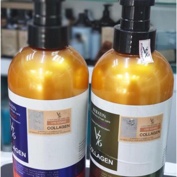 Dầu gội V76 keratin complex nano phục hồi tóc khô sơ hư tổn kiềm dầu sạch gàu cặp 500ml - 800ml chính hãng