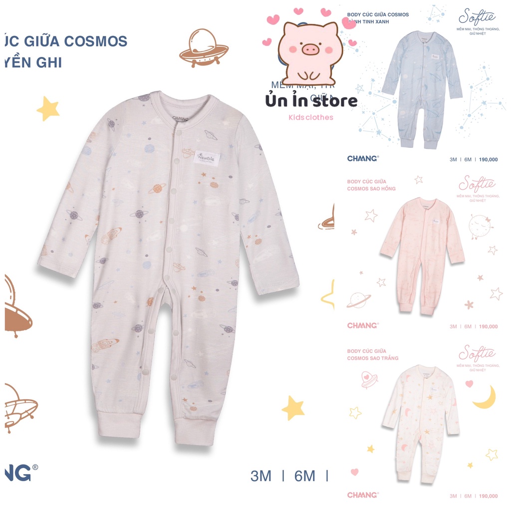 Chaang bộ body dài tay cúc giữa cho bé sơ sinh Chaang Cosmos AW2022D13