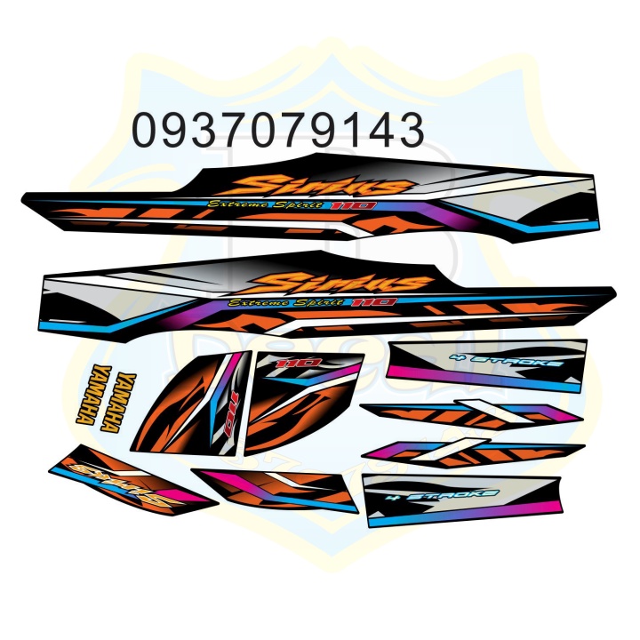 ( Quí khách vui lòng mang ra tiệm cho thợ dán ) Tem sirius cam đen