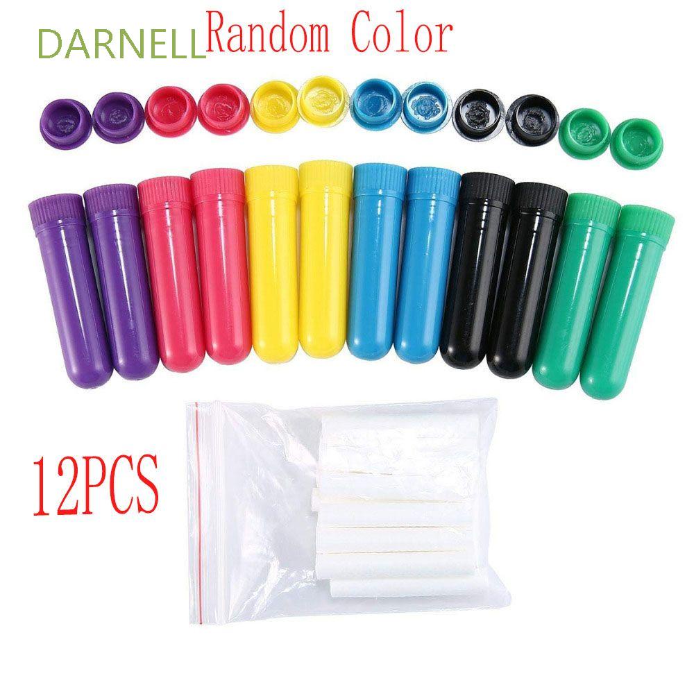 [Hàng mới về] Bộ 12 ống hít mũi trống bằng nhựa chất lượng cao với sợi bấc cotton trắng thay thế được chăm sóc sức khỏe