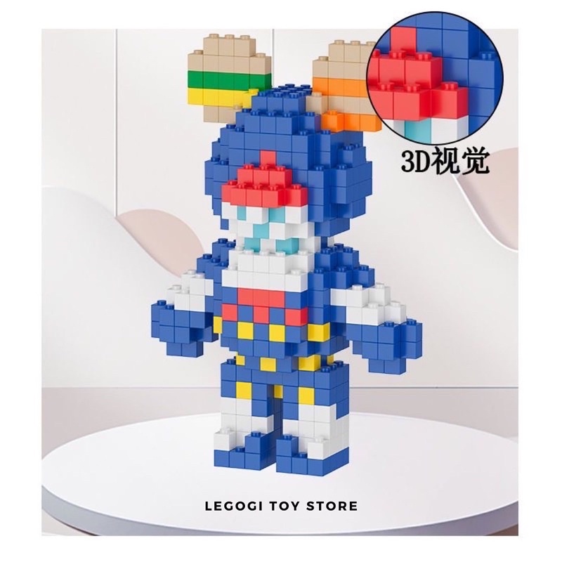 Đồ chơi xếp hình Legogi BEARBRICK 16CM mô hình lắp ráp lắp ghép