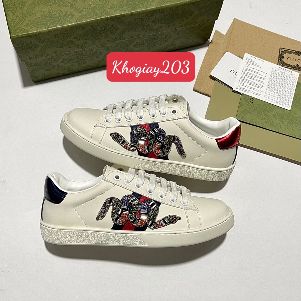 giày GUCCI ace rắn đính đá cao cấp mới