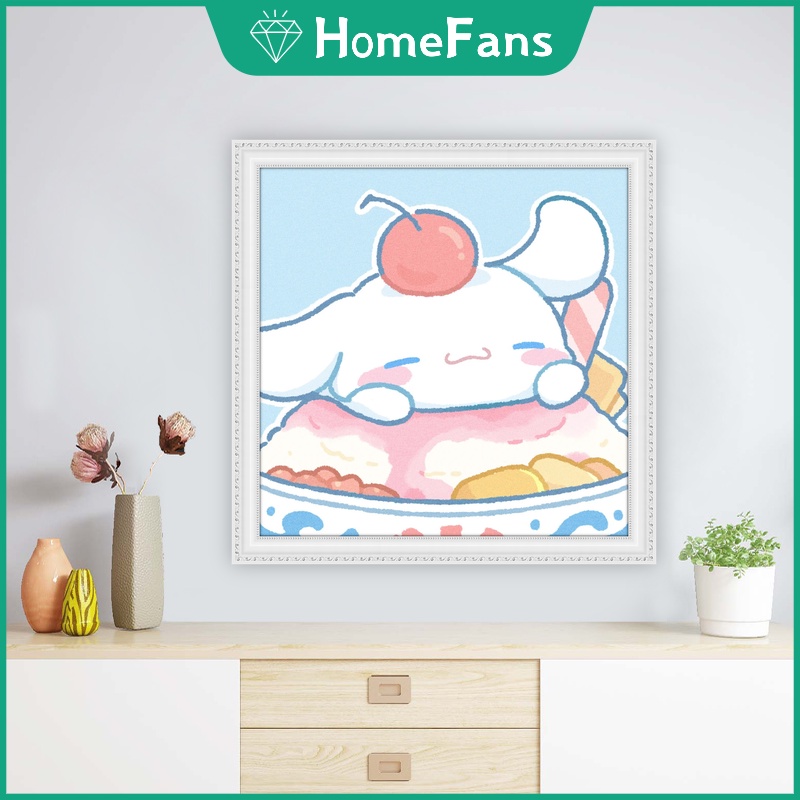 Bộ Tranh Đính Đá 5D Tự Làm 30x30cm / 40x40cm / 50x50cm Hình Hello Kitty
