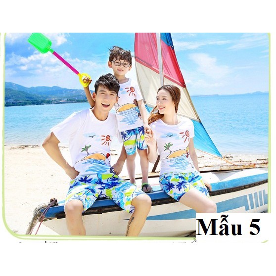 [ 𝗛𝗮̀𝗻𝗴 𝗤𝘂𝗮̉𝗻𝗴 𝗖𝗵𝗮̂𝘂]-Set 3 Bộ Quần Áo Đồng Phục Đi Biển, Gia Đình 3 Người-Nhắn Tin Cân Nặng Cho Shop.