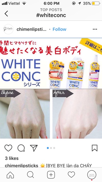 SỮA TẮM TRẮNG DA WHITE CONC BODY SHAMPOO