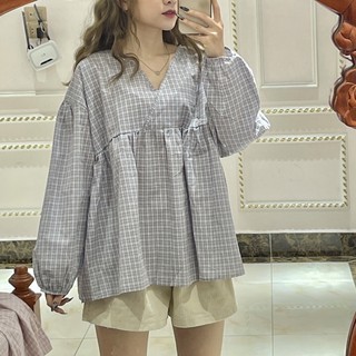 Áo babydoll kẻ