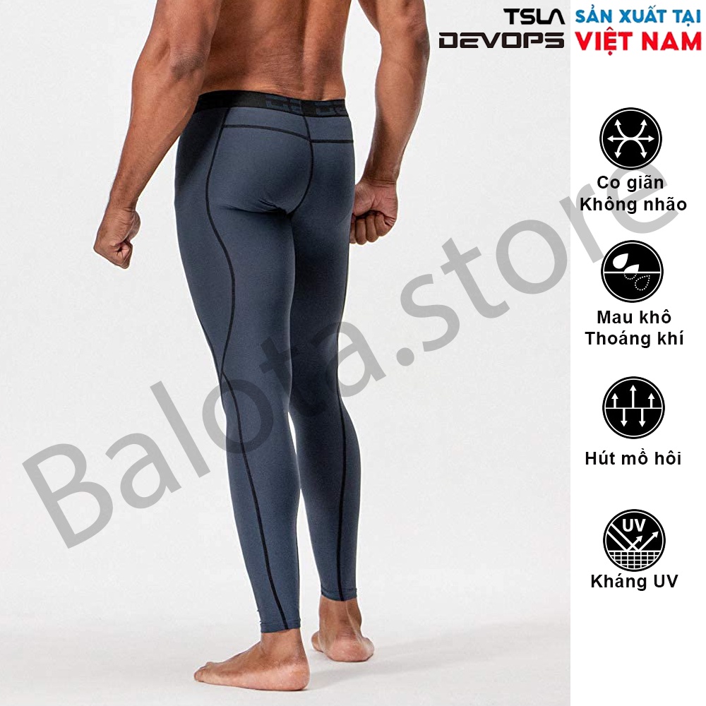 Quần legging nam DEVOPS có túi form ôm người, chất vải co giãn 4 chiều phù hợp với anh em chơi thể thao, gym, chạy bộ... | BigBuy360 - bigbuy360.vn