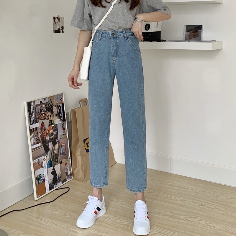 Quần jean ống đứng lưng cao thời trang dành cho nữ 37623