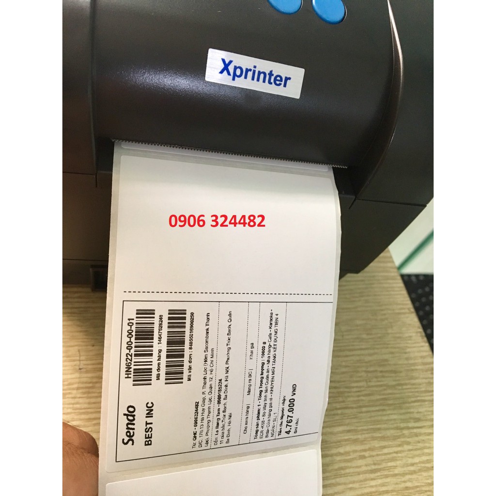 MÁY IN MÃ VẠCH Xprinter XP350B hàng nhập chính hãng, dùng in nhiều trong các quán Trà Sữa giá rẻ