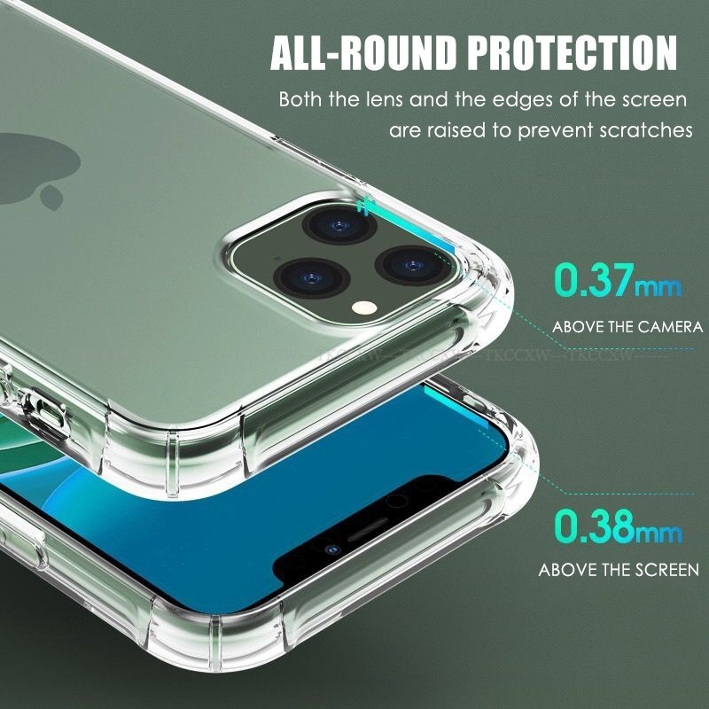 Ốp điện thoại silicon trong suốt chống rơi chất lượng cao cho Iphone 12 Mini Iphone 12 11 Pro Max Xs Max Xr X Se 2020 | BigBuy360 - bigbuy360.vn