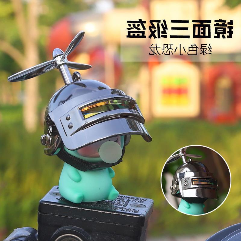 Vịt Vàng Hoạt Hình Đội Mũ Bảo Hiểm Dễ Thương Dùng Trang Trí Xe Hơi