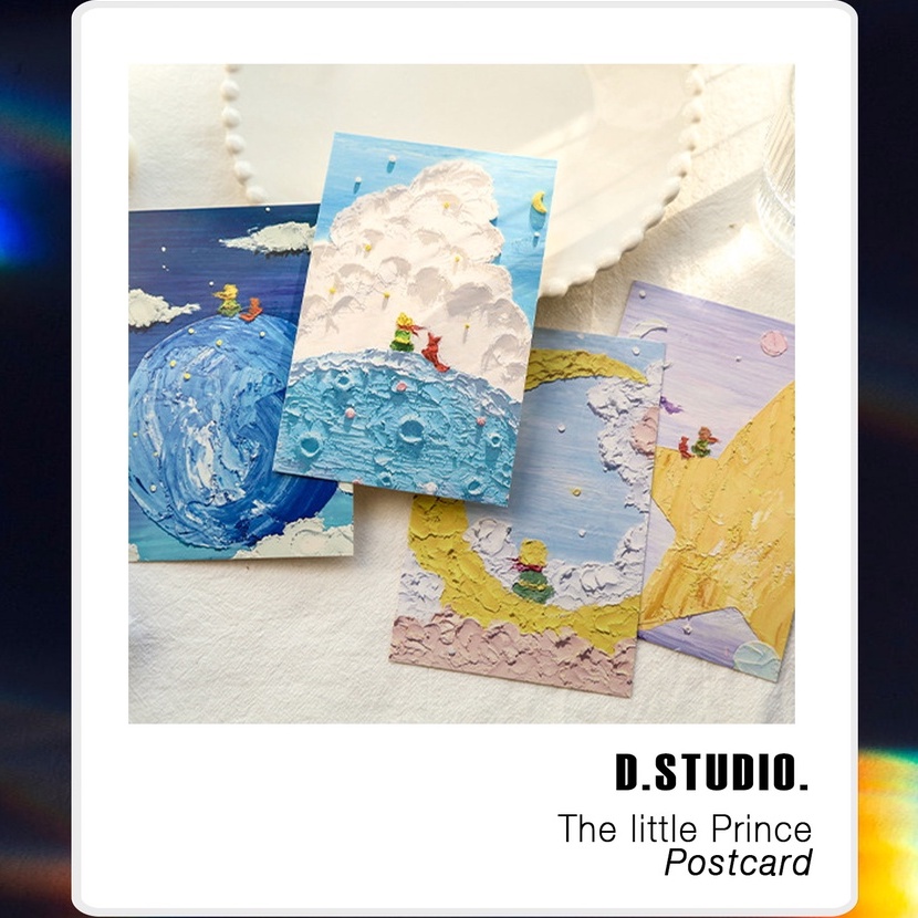 Postcard Hoàng Tử Bé 8 tấm làm quà tặng sinh nhật cho người yêu, quà Noel, thiệp quà chúc tết trang trí decor