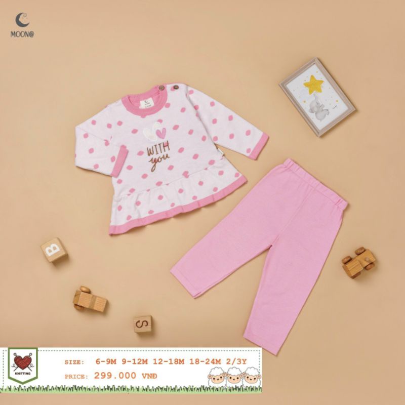 Moon -  Bộ áo váy len Moon cho bé 6-16kg