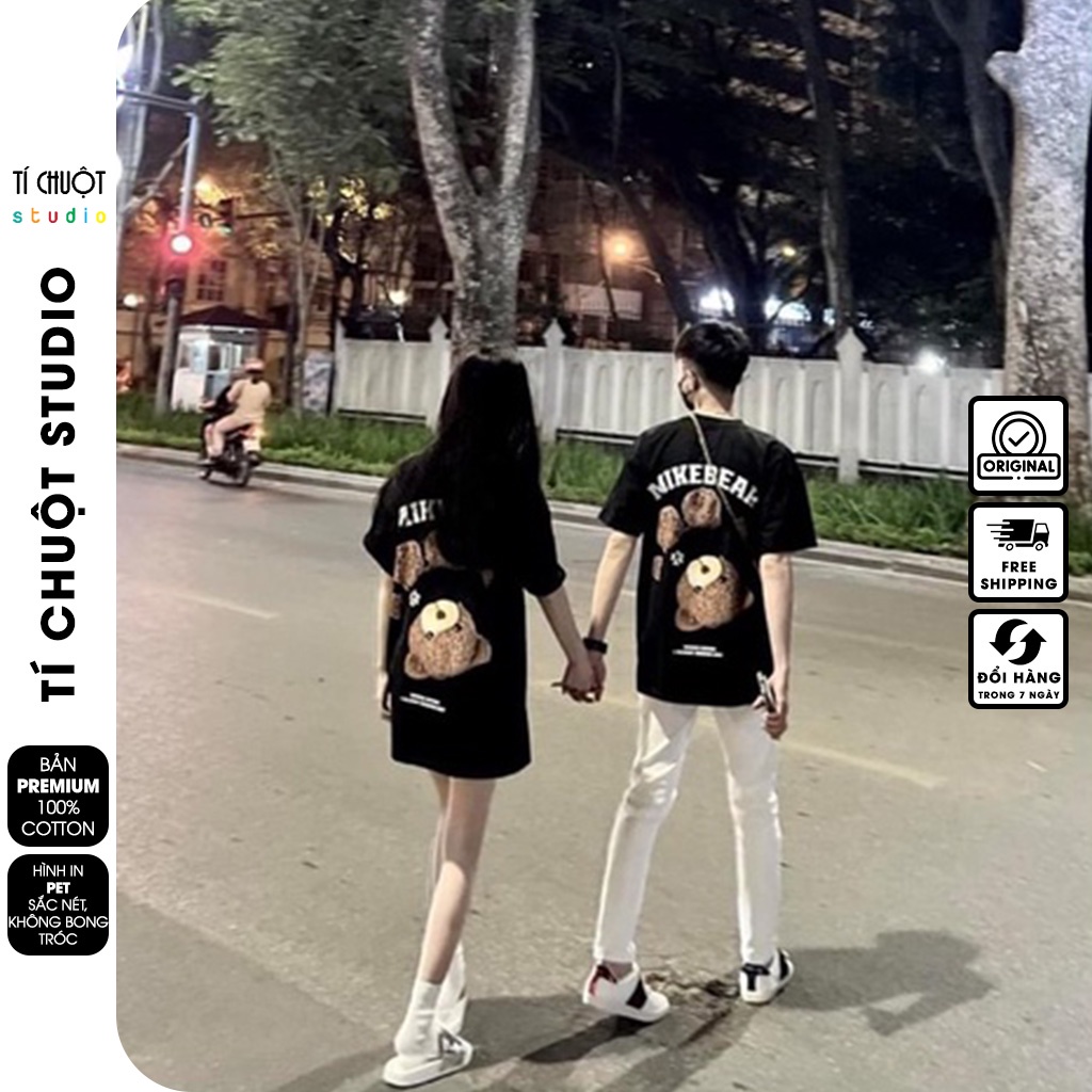 Áo thun Mikenco Mikebear nam nữ in hình 5D, áo phông unisex mikenco gấu tay lỡ - Tí Chuột Studio