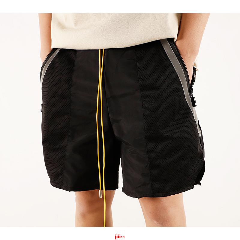 Rhude 2020 summer drawstring reflective stitching pocket sports shorts men's casual pants