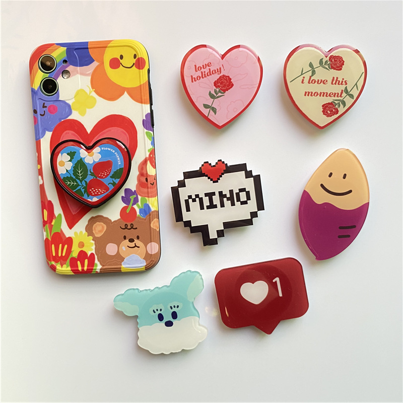 Chống điện thoại Popsocket pop up in bóng mika EM họa tiết tân cổ điển siêu xinh