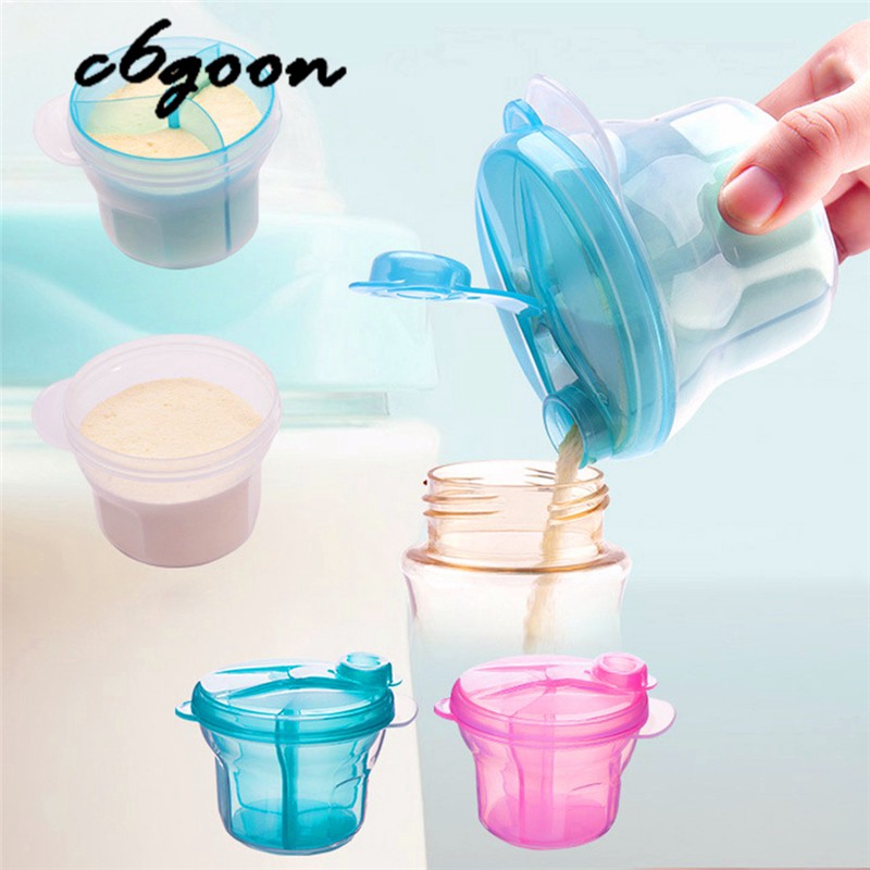 Hộp đựng sữa bột có 3 ngăn tiện dụng dành cho bé