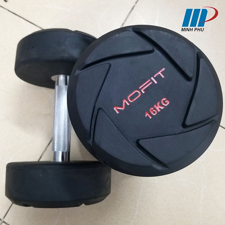 Tạ tay cao cấp MOFIT 16kg ⚡ Dụng cụ tập GYM chuyên nghiệp ⚡ Tạ bọc cao su loại 16kg 1 chiếc