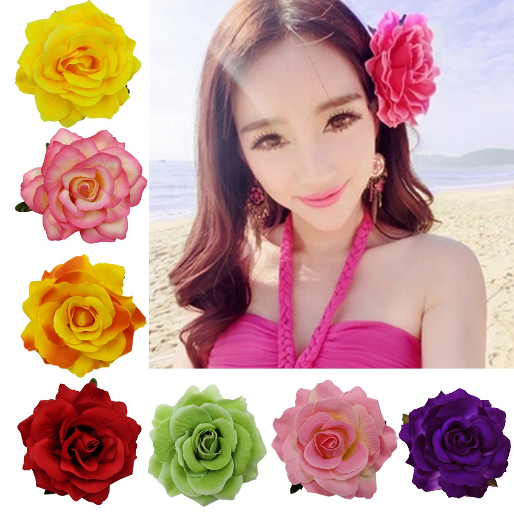 Kẹp tóc HAIMEIKANG hình hoa hồng 7cm cho cô dâu
