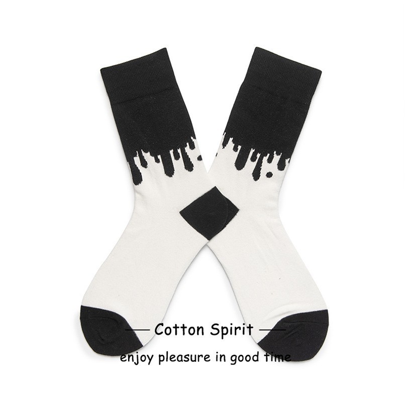 Tất Nam Nữ Cổ Cao Cá Tính Cotton Trắng Đen Off White Hàn Quốc Vớ Cổ Cao Nam Nữ Phong Cách Nhật Cao Cấp