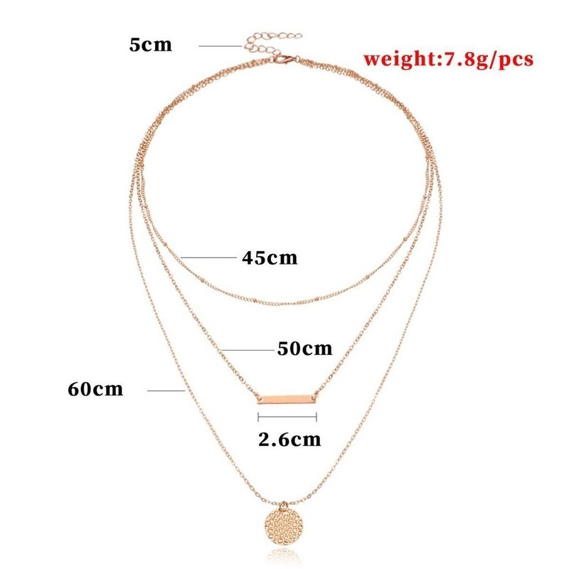 Vòng cổ nhiều lớp bằng kim loại phong cách Âu Mỹ thời trang 211014