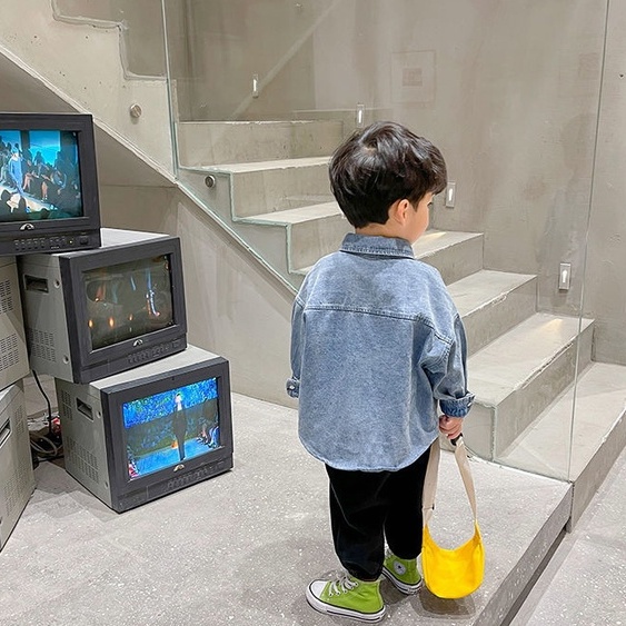 Áo Khoác Sơ Mi Cotton Mềm Mại Phong Cách Hàn Quốc Thời Trang Mùa Hè Dành Cho Bé Trai 4-9 Tuổi