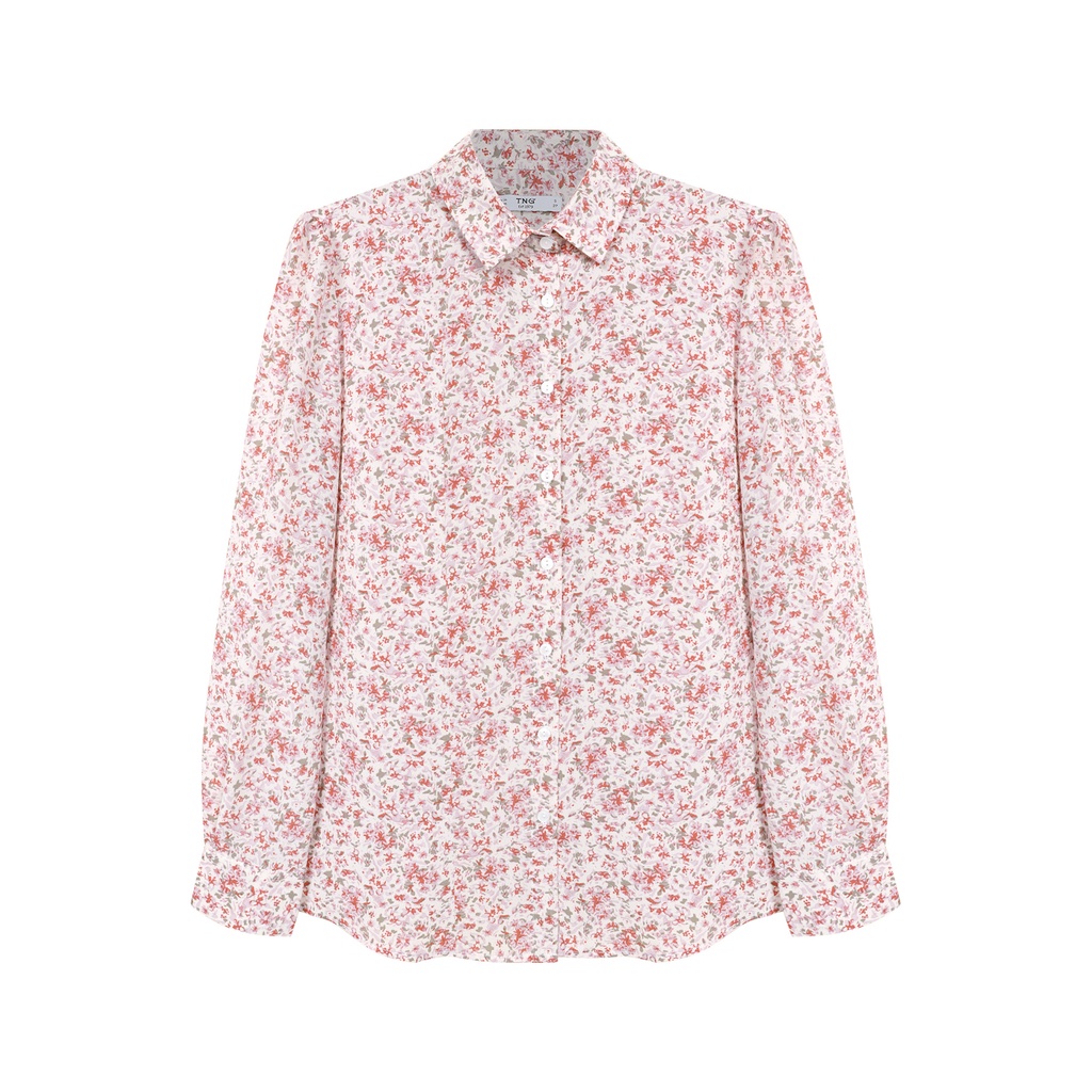 Áo sơ mi chiffon hoa nhí hồng S581 NỮ TNG