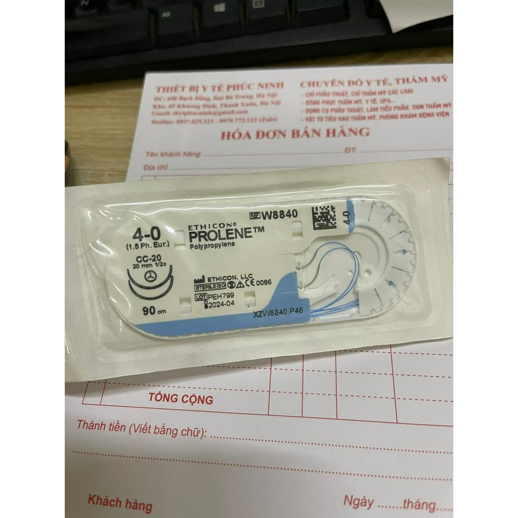 Chỉ khâu gân,cơ Prolene 4/0 2 kim [Giá 1 sợi]