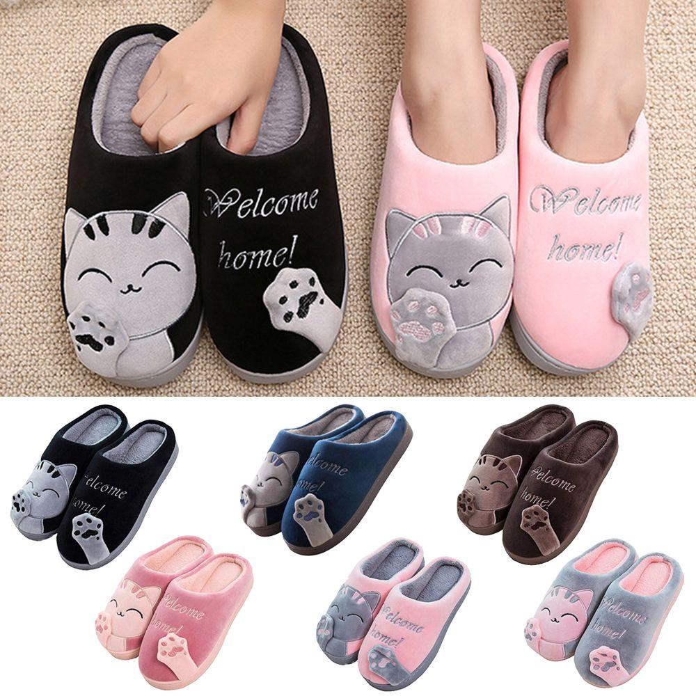 HS 1 Đôi Dép Bông Đi Trong Nhà Giữ Ấm Mềm Mại