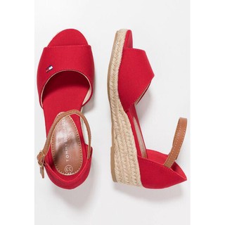 Giày sandal đế cói xuất dư màu đỏ