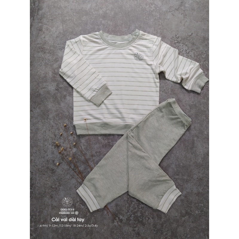 Bộ cài vai Hrnee size 6-9m xanh cốm