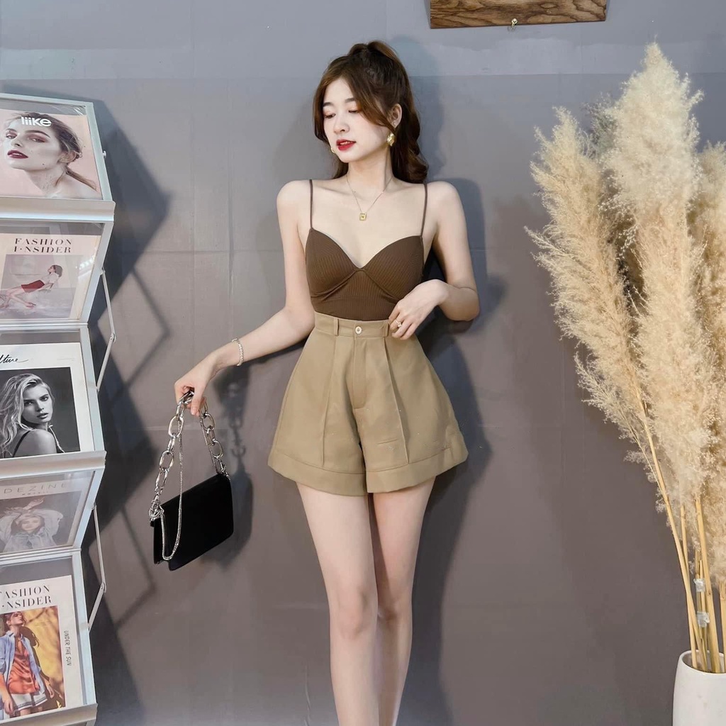 Quần short nữ ống loe quần đùi nữ ống rộng thời trang chất tuyết mưa mềm mịn MA_854