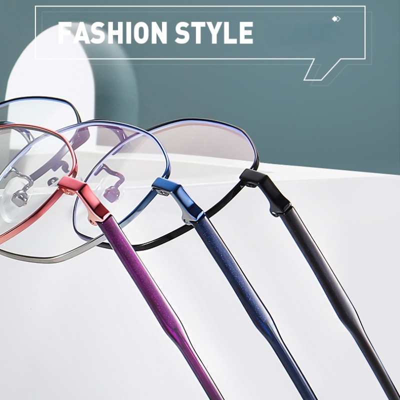 Mắt kính gọng vuông kim loại chống bức xạ/ ánh sáng xanh thời trang cho nam và nữ