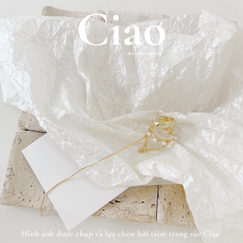[HOẢ TỐC 1H] Khuyên vành tai/ Kẹp vành tai thiết kế dáng dài 2 lớp dây không cần xỏ lỗ Ciao accessories