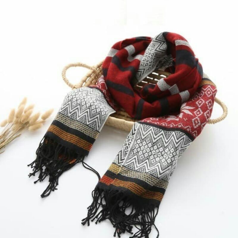 khăn len họa tiết 126