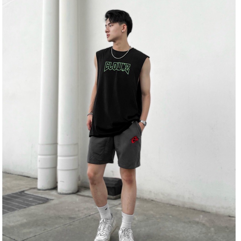 Quần đùi short trơn local brand Clownz C-star nỉ da cá nam nữ thể thao