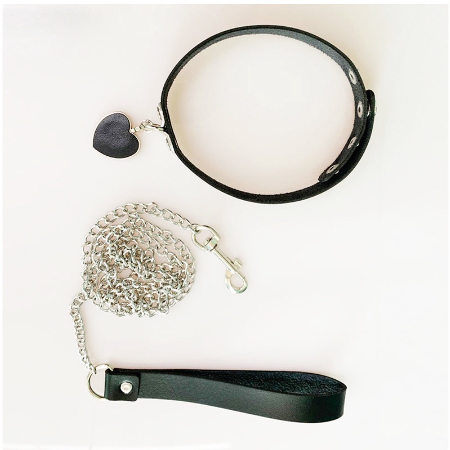 Vòng cổ hình trái tim kèm dây xích da sexy, phụ kiện choker chụp ảnh cosplay phòng the - M3 - M.A Shop
