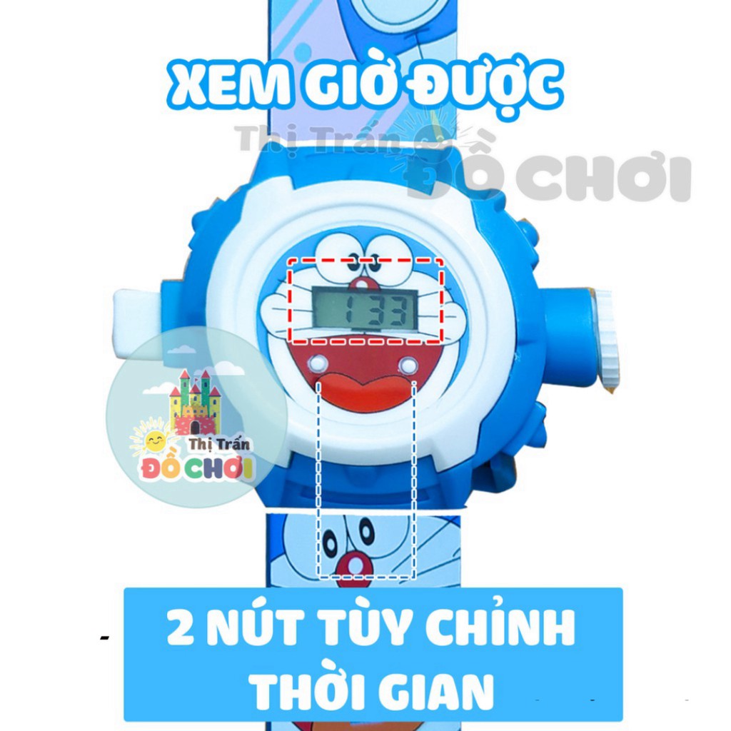 Đồ chơi đồng hồ trẻ em cho bé trai mẫu siêu nhân người nhện chiếu 24 hình 3D 777-131B
