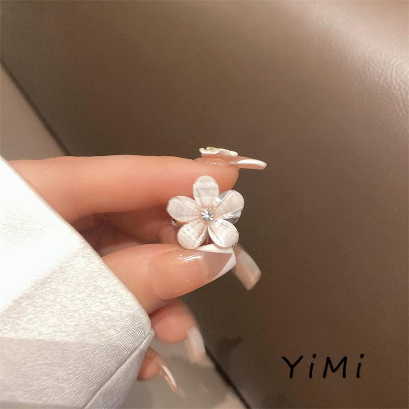 [mo] Kẹp Tóc Mái Nhỏ Hình Bông Hoa Đính Pha Lê Cá Tính