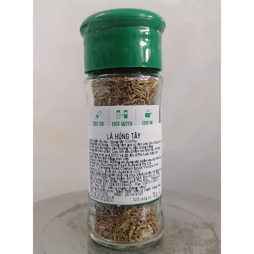 [Lọ nhỏ 12g - THYME LEAVES] LÁ HÚNG TÂY [Australia] MCCORMICK (anm-hk)