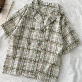Set áo kẻ váy xanh( kèm ảnh thật)
