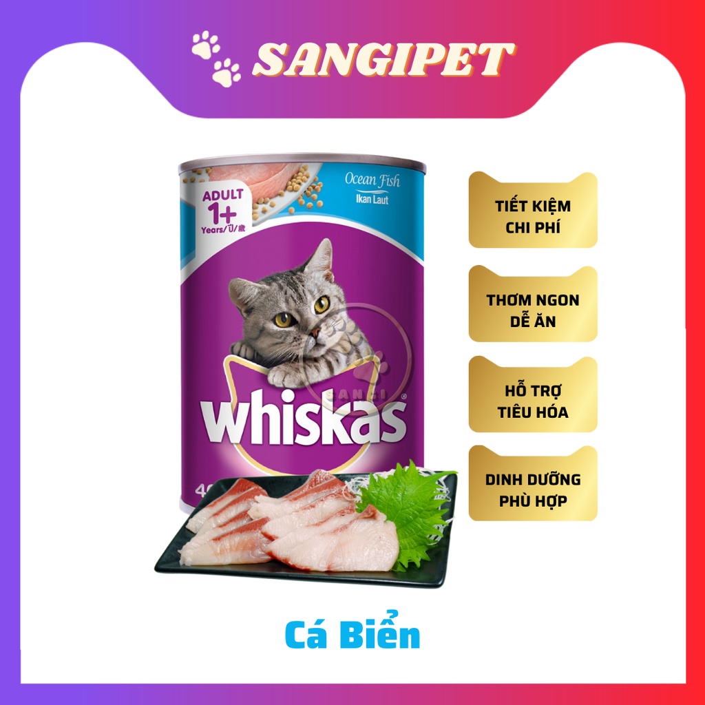 Pate WHISKAS lon 400g - Pate dinh dưỡng, tiện lợi, siêu tiết kiệm