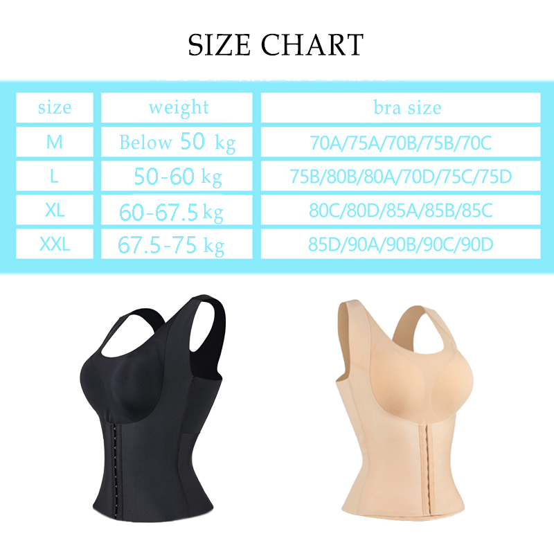 Beonlema Áo Nịt Bụng 4 Hàng Móc Nâng Ngực Định Hình Dáng Thon Gọn Cho Nữ