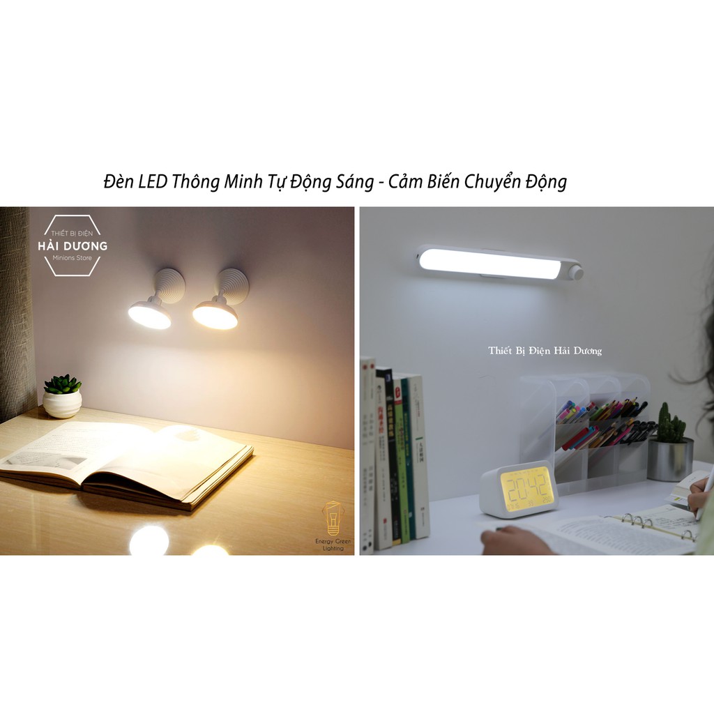 Đèn Led đọc sách học bài làm việc dán tủ di động thông minh chiếu sáng Dài 36cm - Tròn Xoay 360 độ - Cảm ứng chuyển động