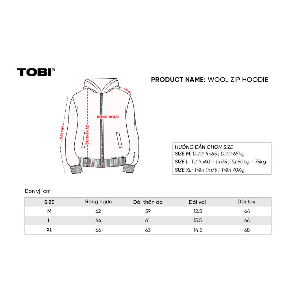 [Mã BMLT35 giảm đến 35K đơn 99K] Áo Hoodie Khóa Kéo Dài Tay TOBI