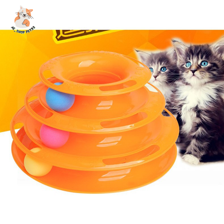 Đồ chơi mèo 3 tầng hình tháp banh cho mèo đùa nghich vui nhộn giảm stress cho Mèo